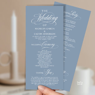 Programme Ordre de cérémonie de mariage élégant et classe bl