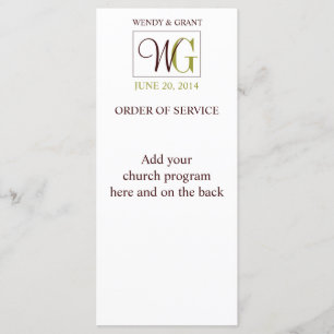 Programme Ordre de mariage de logo de monogramme de service