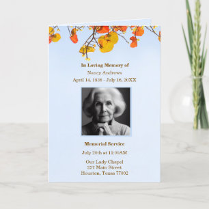 Programme Ordre de service commémoratif funéraire feuille Ho