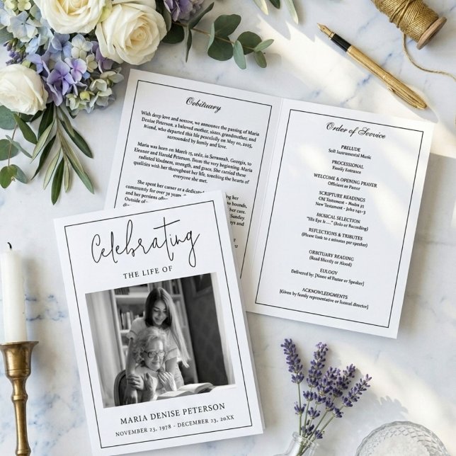 Programme Ordre de service de funérailles minimal moderne né (Créateur téléchargé)