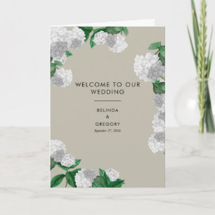 Programme Ordre de service de mariage floral à l'hortensia b