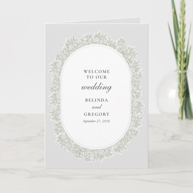 Programme Ordre de service de mariage Gypsophile Respiration (Devant)