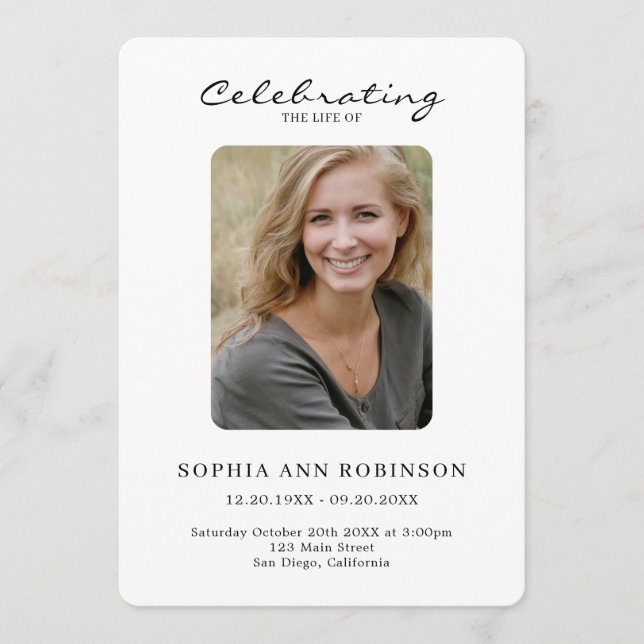 Programme Ordre de service de mémorial de funérailles de pho (Devant)