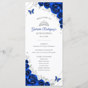 Programme Ordre des événements de Quinceanera bleu royal arg