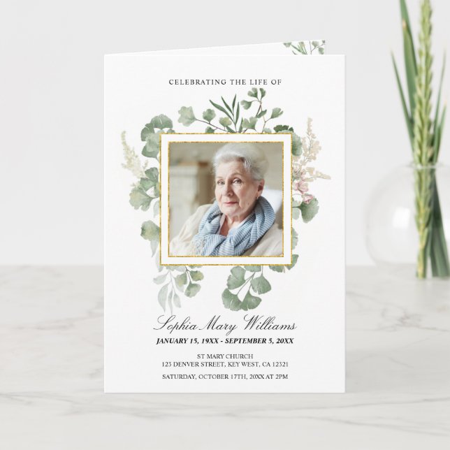 Programme Ordre des funérailles | Floral Memorial Program (Devant)