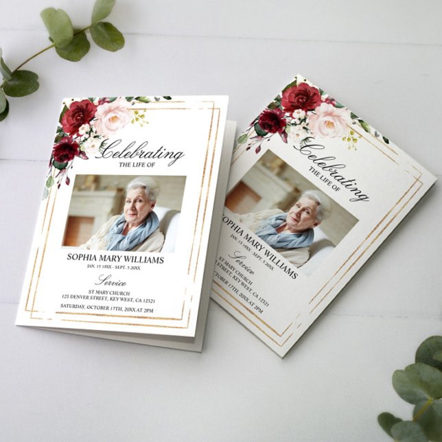 Programme Ordre des funérailles | Floral Memorial Program (Créateur téléchargé)