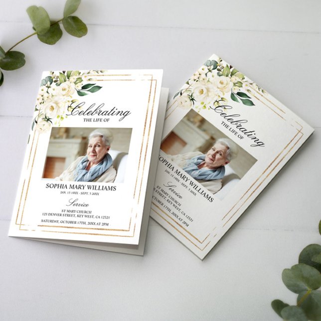 Programme Ordre des funérailles | Floral Memorial Program (Créateur téléchargé)