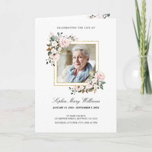 Programme Ordre des funérailles | Floral Memorial Program (Devant)