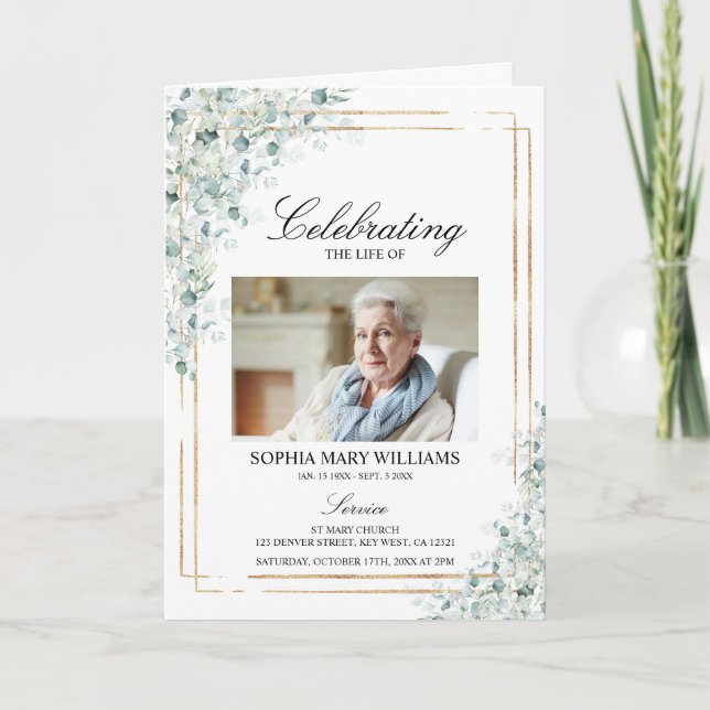 Programme Ordre des funérailles | Mémorial verdoyant (Devant)