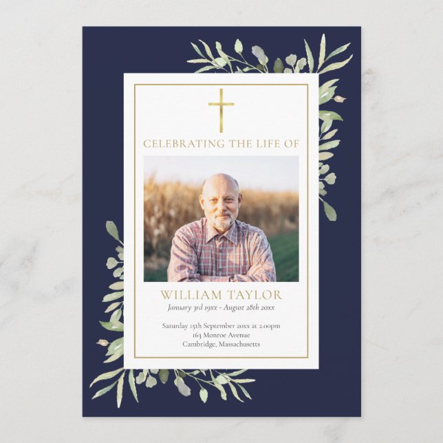 Programme Ordre du service commémoratif funéraire chrétien (Devant)