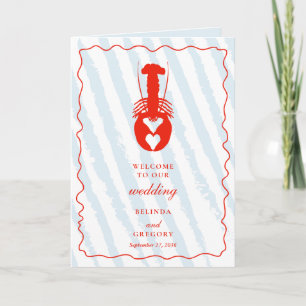 Programme Ordre du service de mariage Blue Stripe Lobster He
