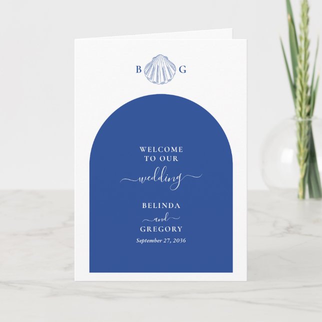 Programme Ordre du service de mariage Coquilles de palourdes (Devant)