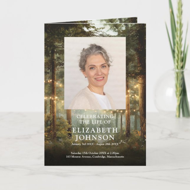Programme Ordre du service de mémorial funéraire forestier  (Devant)