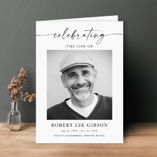 Programme Ordre minimaliste des funérailles photo de service