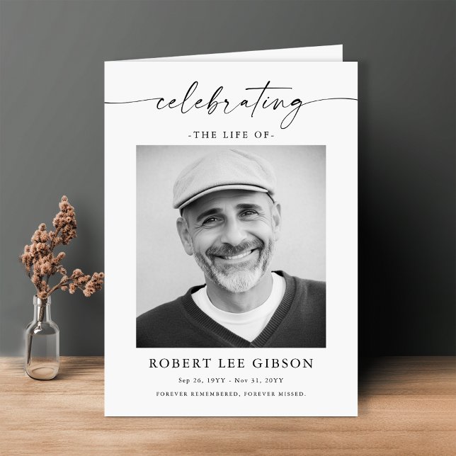 Programme Ordre minimaliste des funérailles photo de service (Créateur téléchargé)