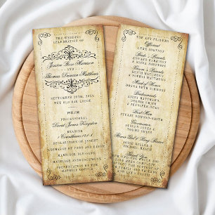 Programme Ornate Flourish Vintage Wedding