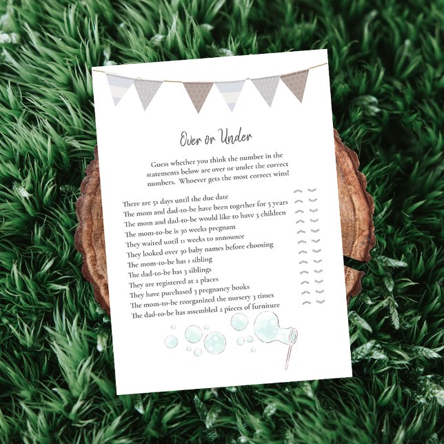 Programme Over and Under Game Modern Baby Elephant Card (Créateur téléchargé)