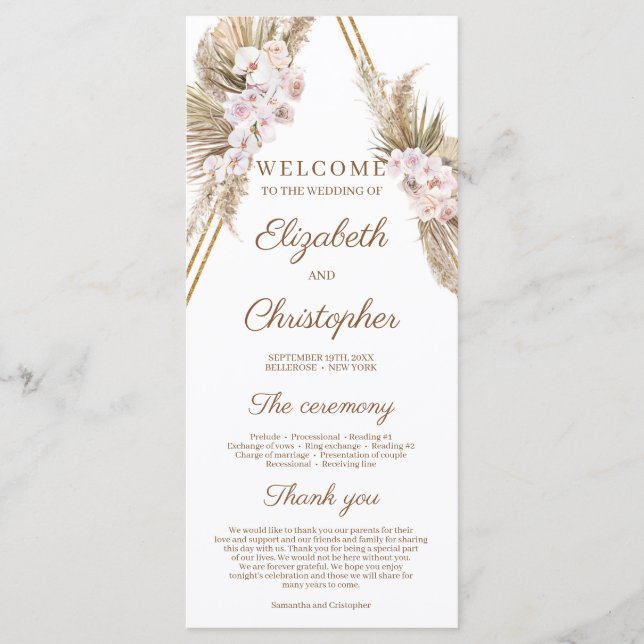 Programme Palm Séché tendance Pampas Grass Gold Arch Tropica (Devant)