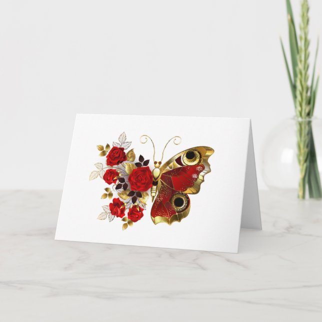 Programme Papillon de fleurs rouges aux roses rouges (Devant)