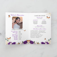 Papillon Tiara Rose pourpre Quinceanera