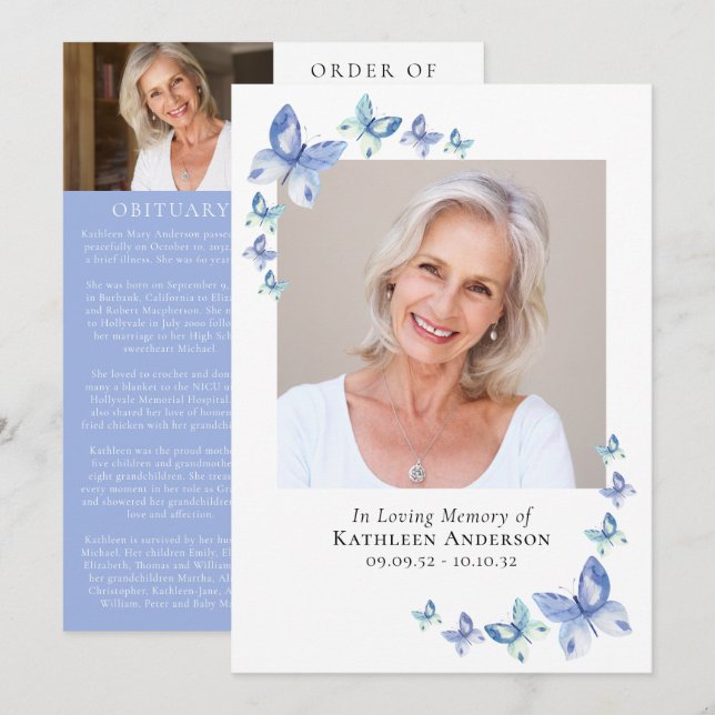 Programme Papillons bleus | Mémorial (Devant / Derrière)