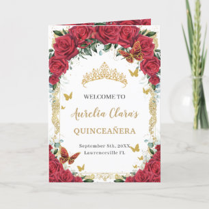 Programme Papillons floraux rouges Quinceañera Ordre des évé