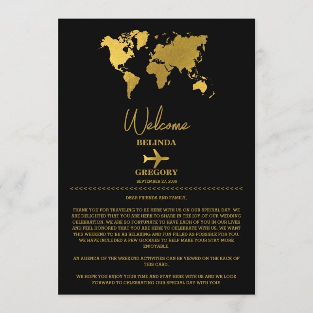 Programme Passeport de mariage Or Noir Itinéraire (Devant)