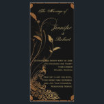 Programme Peacock Art Déco de Bronze et Mariage Fl<br><div class="desc">Ce magnifique et élégant design, appelé Peacock Art Déco Bronze et Mariage Floral, a un arrière - plan noir. Un cadre art déco aux accents floraux se trouve sur la gauche, tout en bronze. Un paon stylisé avec ses belles plumes de queue - encore en bronze contre le noir -...</div>