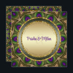 Programme Peacock Feathers violet vert or Mariage indien<br><div class="desc">Peacock plumes design avec les couleurs de paon vibrantes en motif mandala géométrique. Thème : Des tons vifs de vert, de bleu indigo, d'or ・ ♦ ・ Conception recto verso personnalisable pour faire-part de mariage, programme de mariage ou événements spéciaux ・ ♦ ・ Personnalisez avec vos informations spéciales sur l'événement....</div>