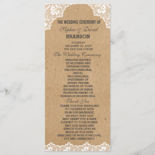 Programme personnalisé Mariage de papier dentelle