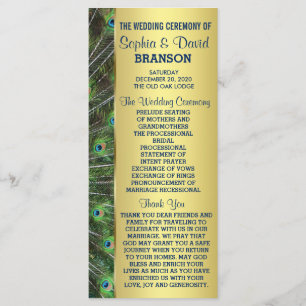 Programme personnalisé Mariage Gold Peacock tendan