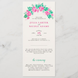 Programme Pétales de rose vert rose Fleurs Jardin Mariage