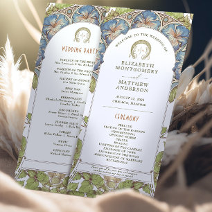 Programme Petunia Vintage Wedding Program Art Nouveau Mucha