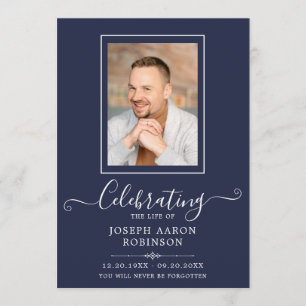 Programme Photo Célébration de la vie Ordre du service Bleu