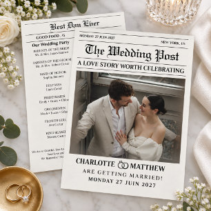 Programme Photo de journal moderne noir blanc Mariage