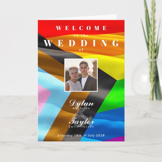 Programme Photo de mariage gay Drapeau de fierté Typographie (Devant)