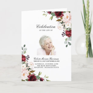 Programme Photo Memorial Funeral Celebration of Life Program