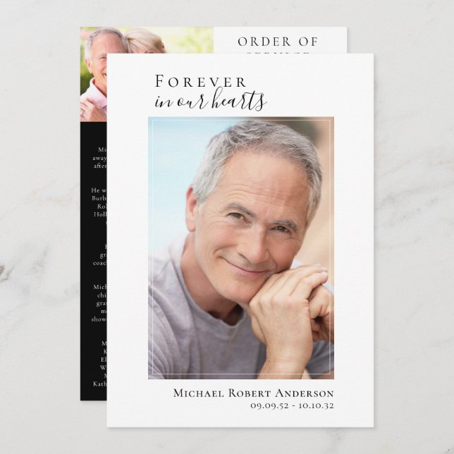 Programme Photo Memorial Funeral Celebration of Life Program (Devant / Derrière)