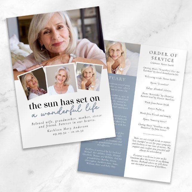 Programme Photo moderne Collage funéraire Ordre de service (Créateur téléchargé)
