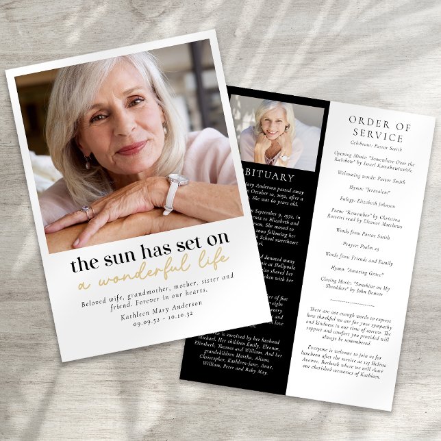 Programme Photo moderne Ordre funéraire du service (Créateur téléchargé)