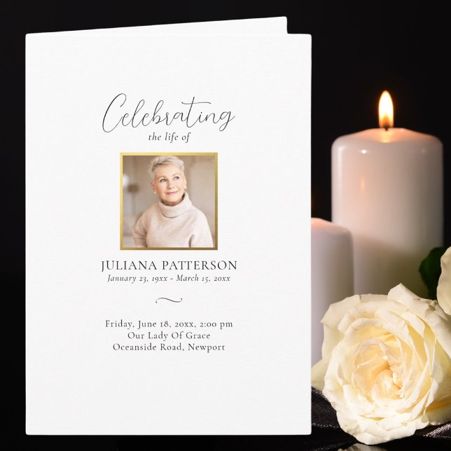 Programme Photos simples et élégantes Célébration de la vie  (Créateur téléchargé)