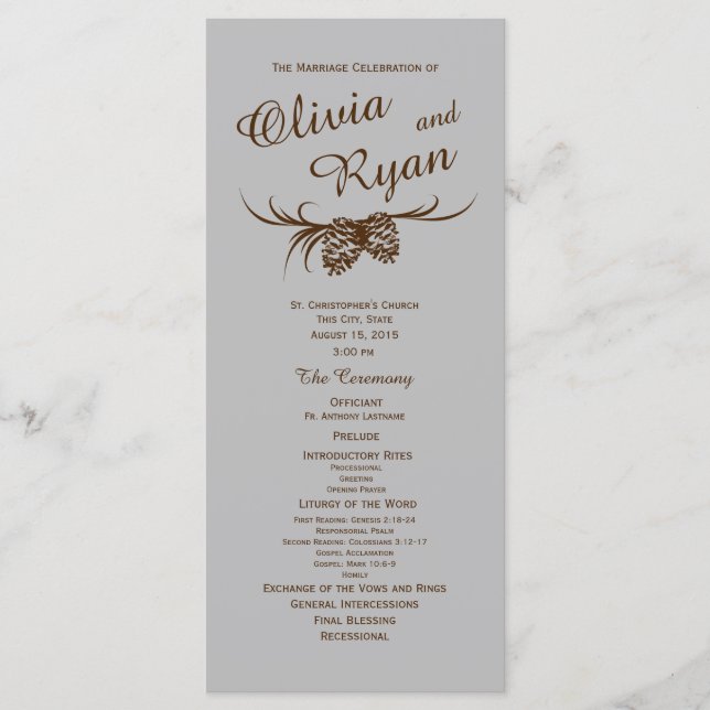 Programme Pine Cones Argent rustique et Brown (Devant)