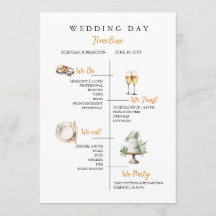 Programme plat de chronologie de mariage à l'aquar