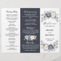 Programme pliable de mariage d'hiver en gris argen