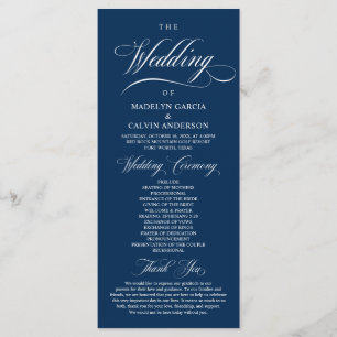 Programme pliable de mariage élégant classique