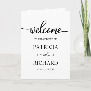 Programme plié de Mariage de calligraphie simple