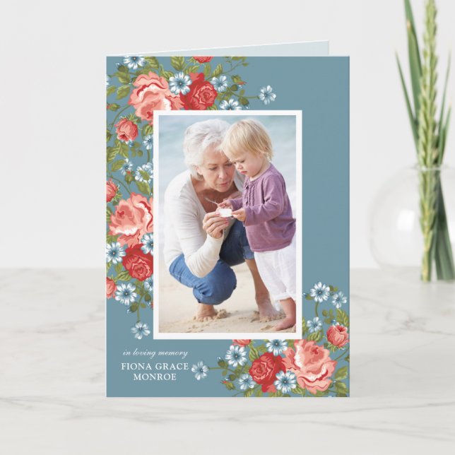 Programme plié en photo Rose vintage (Devant)