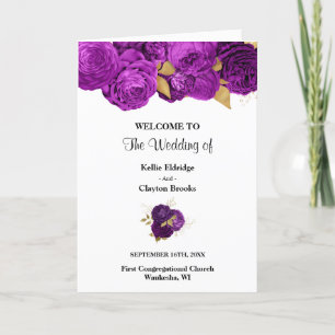 Programme Plié Mariage Floral Purple Et Or