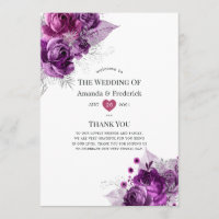 Plum et marine Aquarelle Mariage floral