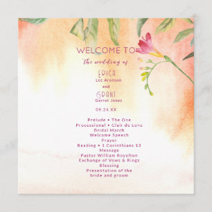 Programme Pop rose Freesia Peach Mariage